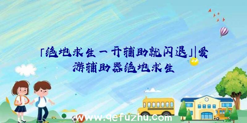 「绝地求生一开辅助就闪退」|爱游辅助器绝地求生